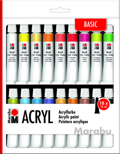 Marabu acrylfarben set 12 - acrylfarben,