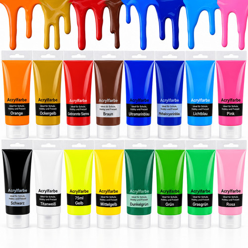 Acrylfarben 16er set malfarbe - set,