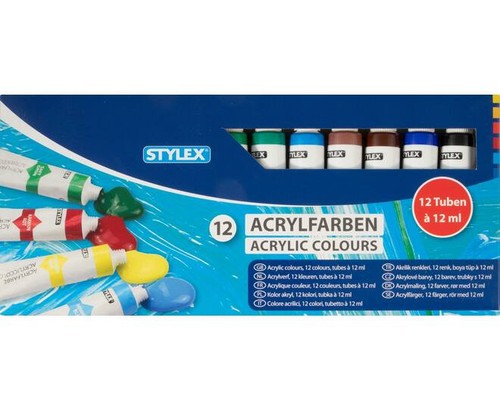 Stylex acrylfarben set - acrylfarben, 12