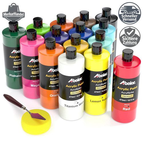 Acrylfarben set 15x473ml matte - acrylfarben,