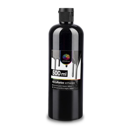 Acrylfarbe 500ml schwarz - 500ml,