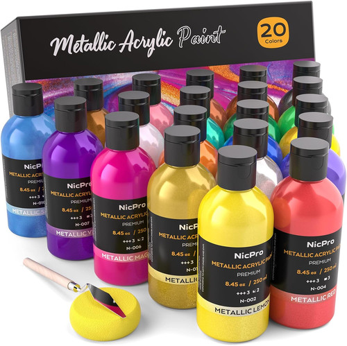 Metallic acrylfarben set - acrylfarben, (20×