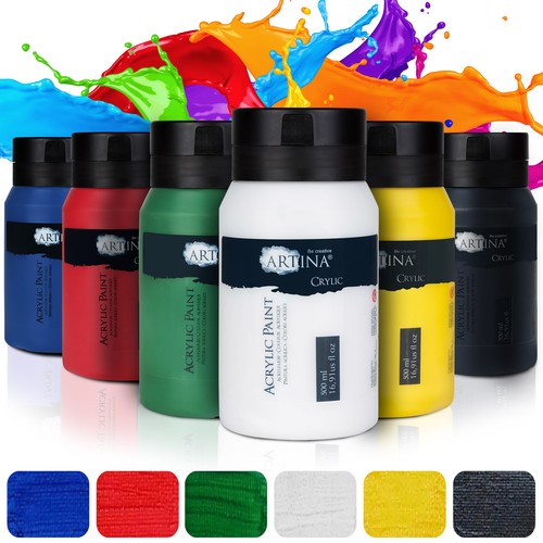 Acrylfarben set 500ml - set, 6x