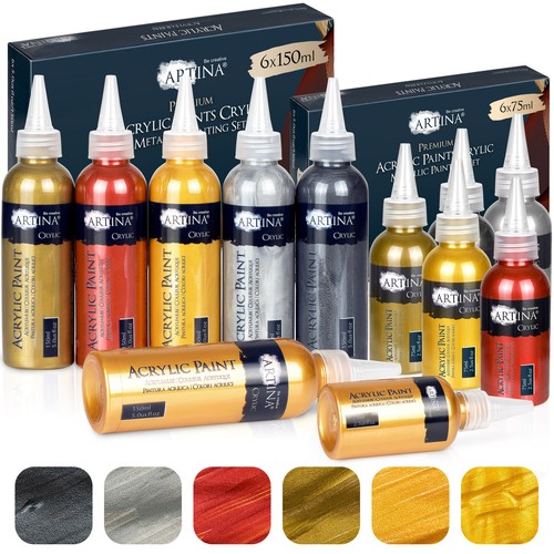 6er set metallic acrylfarben - 6er,
